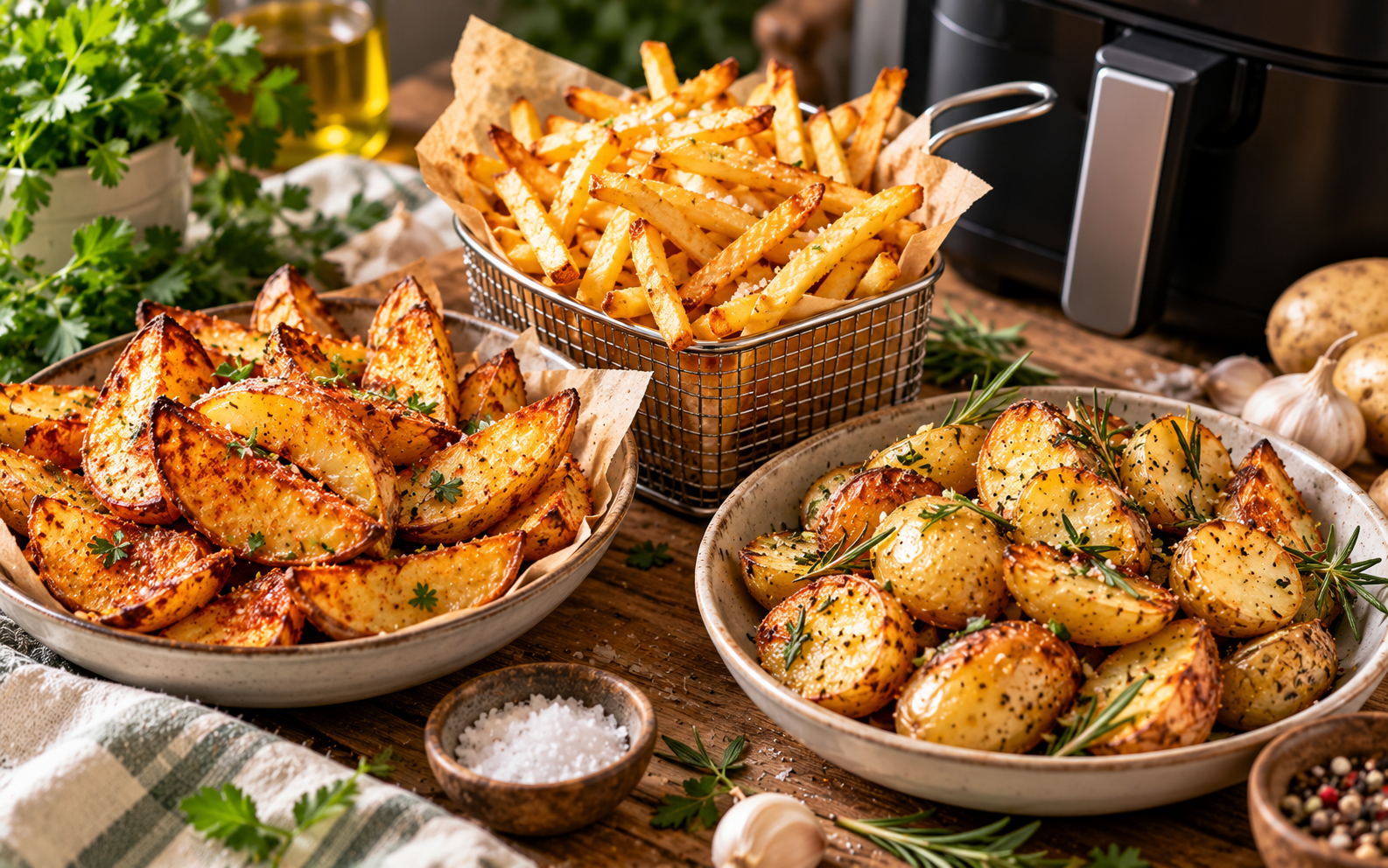 Airfryer Kartoffeln: 3 knusprige Lieblinge aus der Heißluftfritteuse